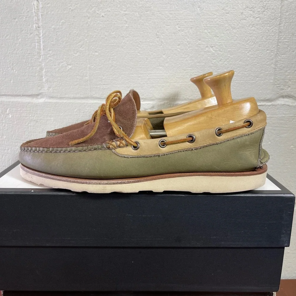Todd Snyder x LL Bean Boat Shoes Casual Green Brown Suede Slip On Men's 11.5 D
